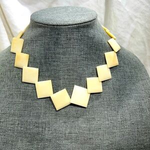 Bone Ivory Necklace, Square patterns measures 18” Inches long. Nice and …
